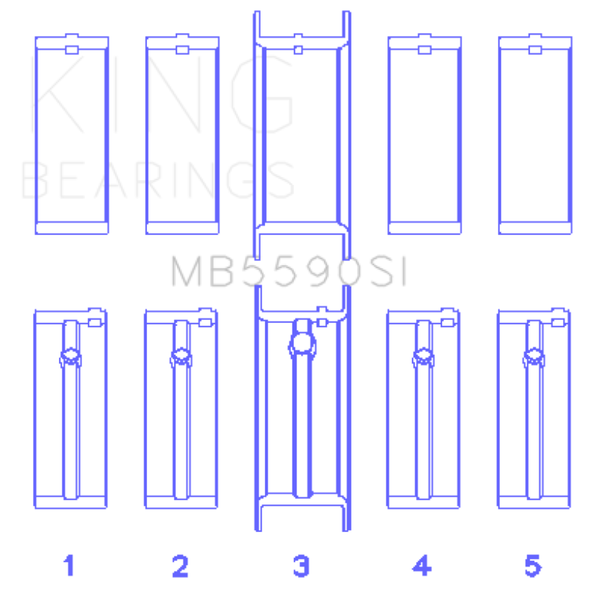 Picture of King Engine Bearings General Motors L40/Ld2/Lf0 2.3L (Size +0.25mm) Main Bearing Set