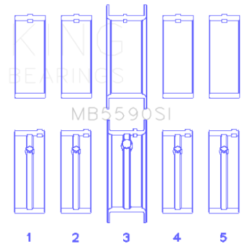 Picture of King Engine Bearings General Motors L40/Ld2/Lf0 2.3L (Size +1.0mm) Main Bearing Set