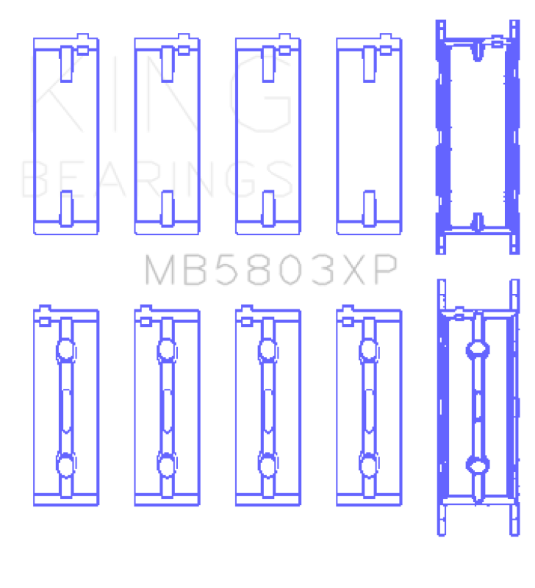 Picture of King Engine Bearings BMW S65B40A (Size +0.25mm) Main Bearing Set