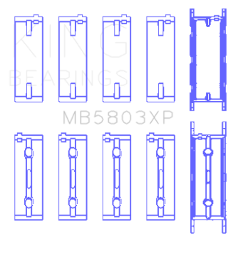 Picture of King Engine Bearings BMW S65B40A (Size +0.25mm) Main Bearing Set