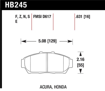 Picture of Hawk 94-01 Acura Integra (excl Type R)  HP+ Street Front Brake Pads