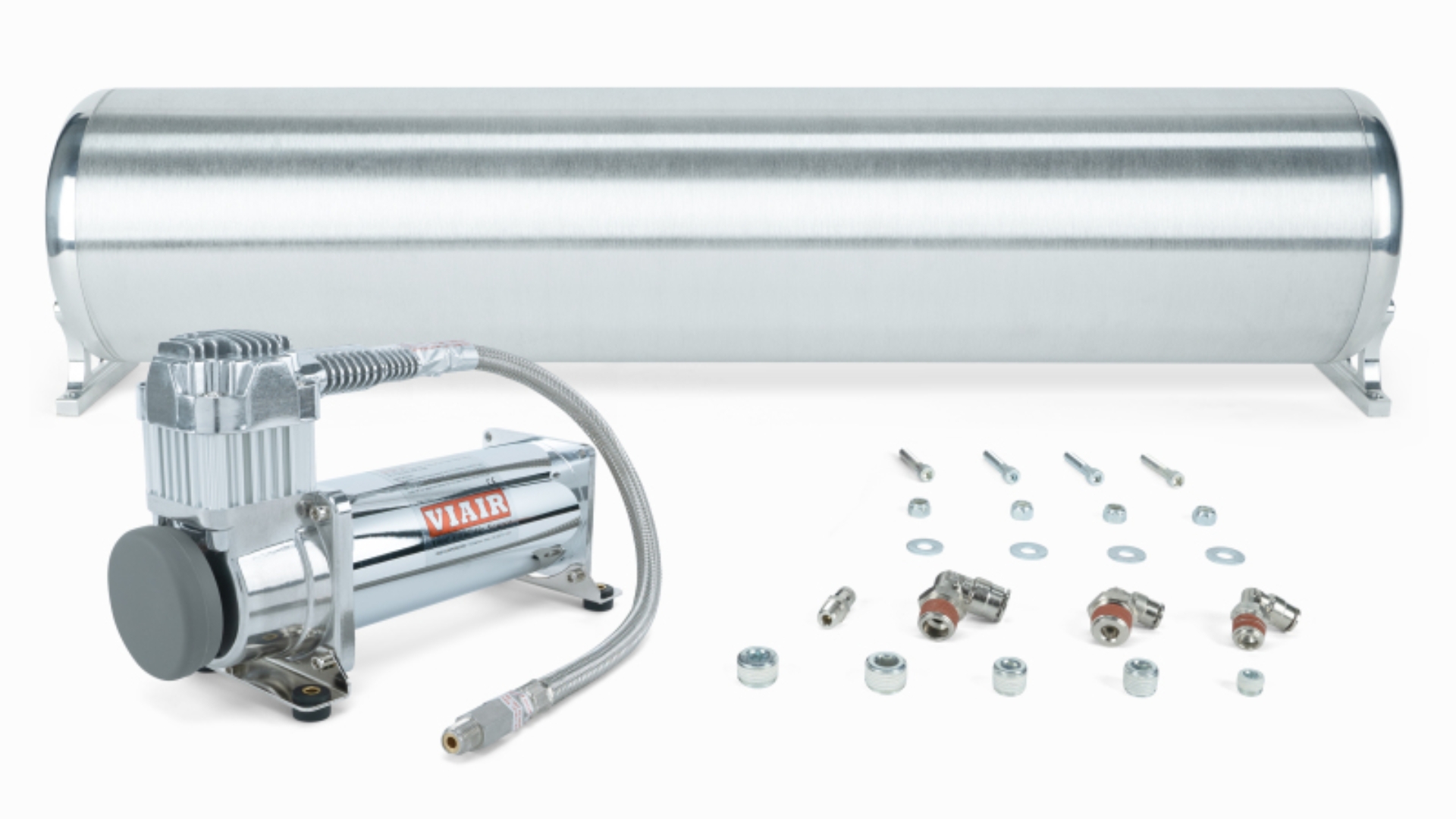 Picture of Air Lift 28in FLO Tank w/ Viair 444c Compressor (Incl. Fittings & Tank Mounting Hardware)