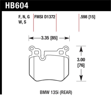 Picture of Hawk BMW 135i DTC-30 Race Rear Brake Pads