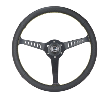Picture of NRG Reinforced Steering Wheel (380mm/1in. Deep) Perforated Leather and Yellow Stitching