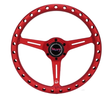 Picture of NRG Aluminum Light Weight Steering Wheel (330mm) Extra Light - Ergonomic Grip - Anadized Red