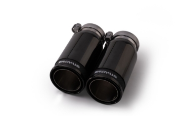 Picture of Remus Stainless Steel 84mm Black Chrome Straight w/Carbon Insert Tail Pipe Set (Pair)