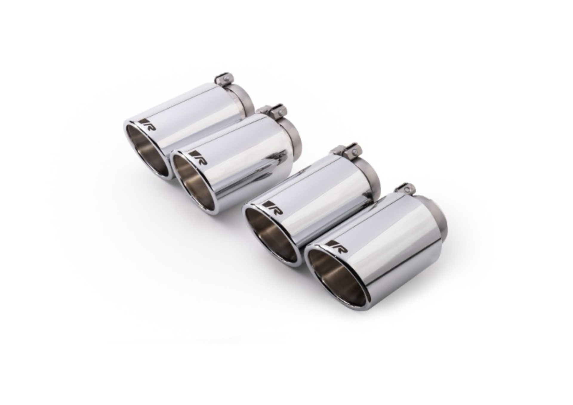Picture of Remus Stainless Steel 102mm Angled Rolled Edge Chrome Tail Pipe Set (Quad Tips)