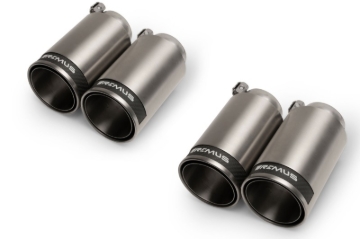 Picture of Remus Stainless Steel 98mm Straight Polished w/Carbon Insert Tail Pipe Set (Quad Tips)