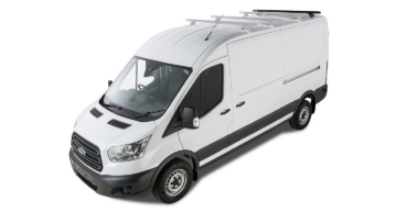 Picture of Rhino-Rack 14-21 Ford Transit 2 Door Wagon Heavy Duty RLTP 4 Bar Roof Rack - Black