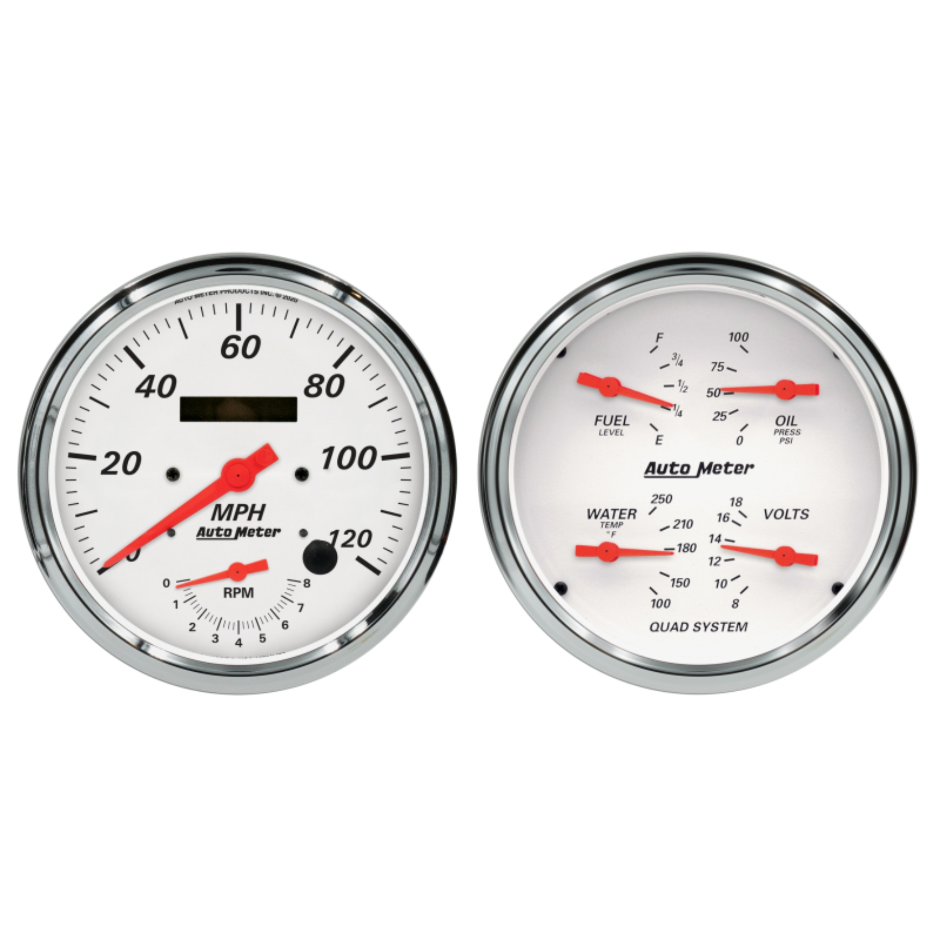 Picture of Autometer Arctic White Quad & Tach/Speedo 5in. - 2 pc.