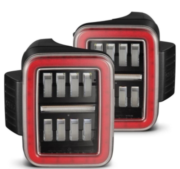 Picture of AlphaRex 19-24 Jeep Gladiator JT Nova-Series Prismatic LED Tail Lights - Black-Red