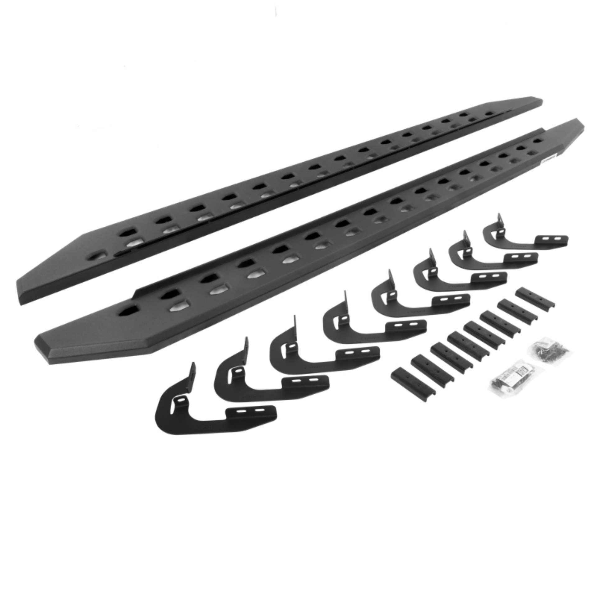 Picture of Go Rhino 15-19 GMC Sierra 2500/3500HD DC 4DR RB20 Slim Running Boards Kit (w/Brackets) - Tex. Blk