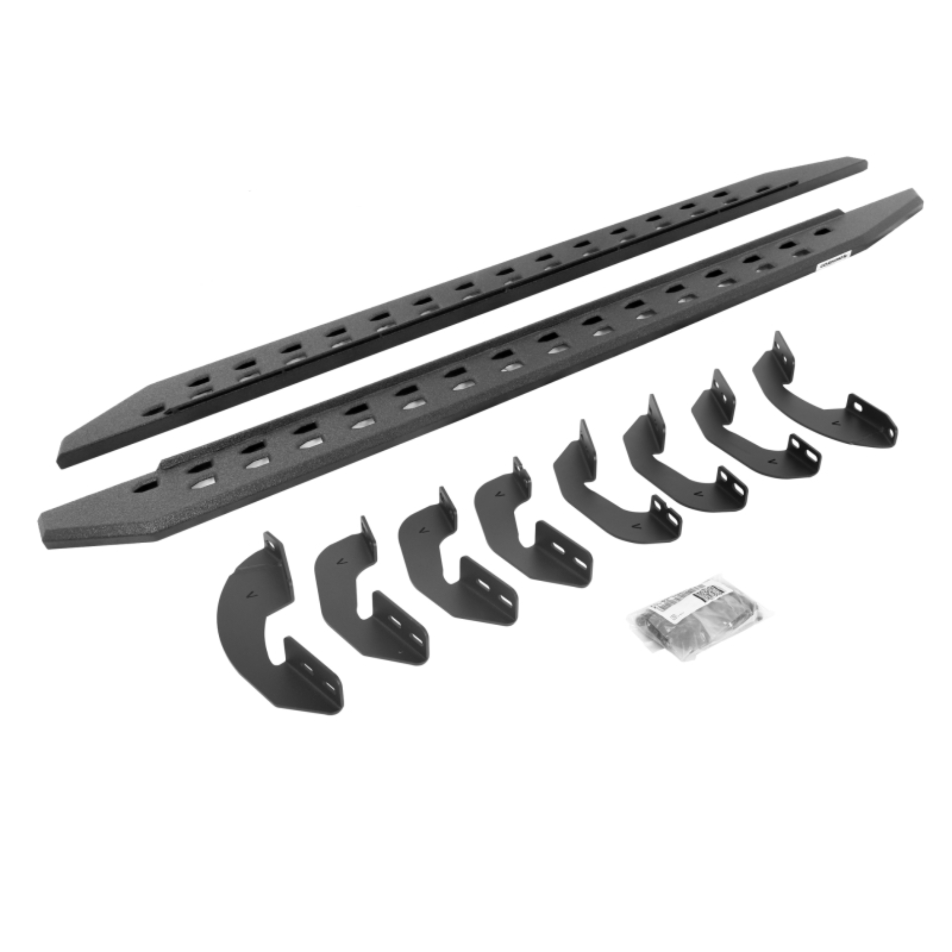 Picture of Go Rhino 07-21 Toyota Tundra Crew Max 4DR RB20 Slim Running Boards Kit (w/Brackets) - Bedliner Coat