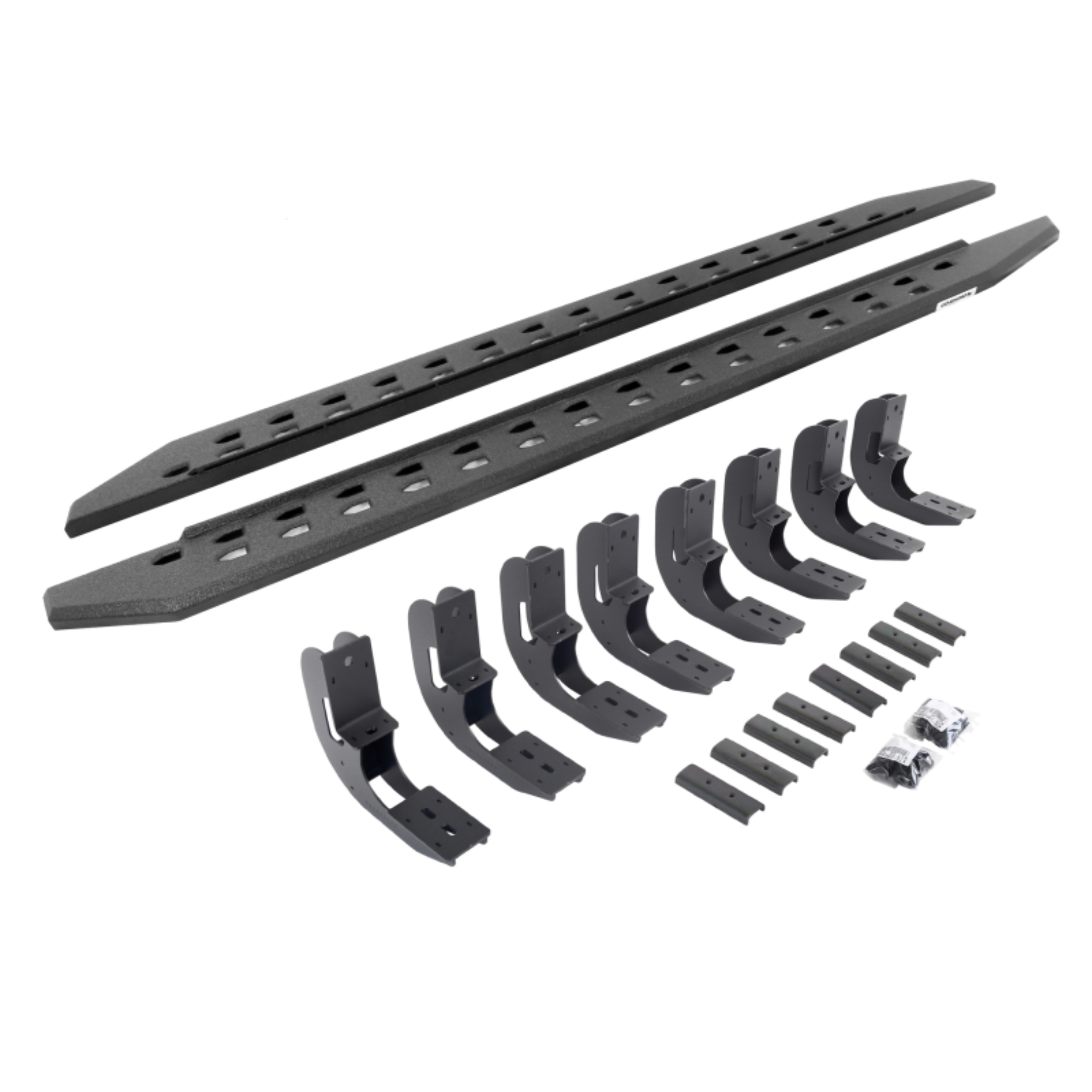 Picture of Go Rhino 19-22 GMC Sierra 1500 CC (New Bdy) RB20 Slim Running Boards Kit (w/Brackets) - Bedliner Ct