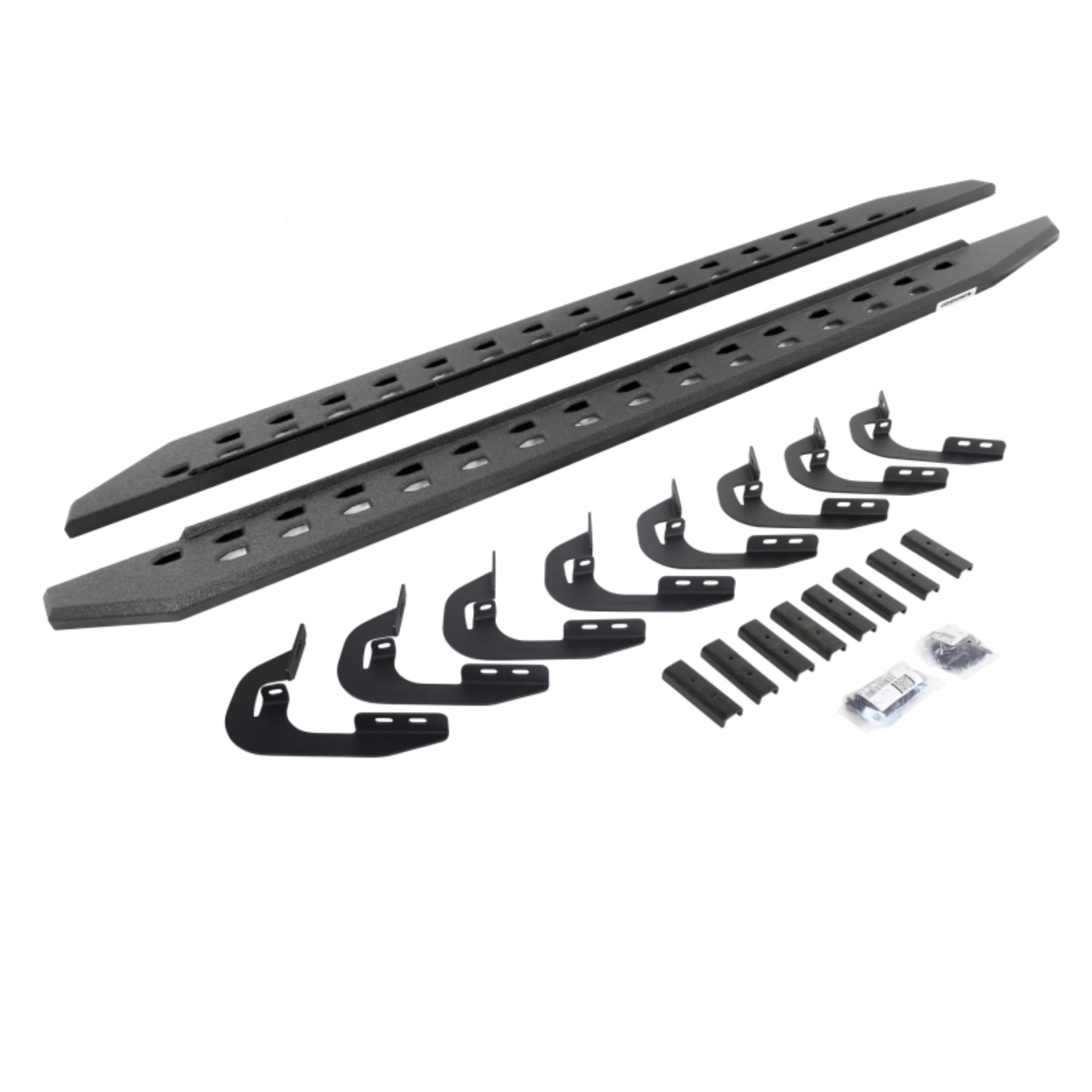 Picture of Go Rhino 15-19 GMC Sierra 2500/3500HD DC 4DR RB20 Slim Running Boards Kit (w/Brackets) - Bedliner Ct