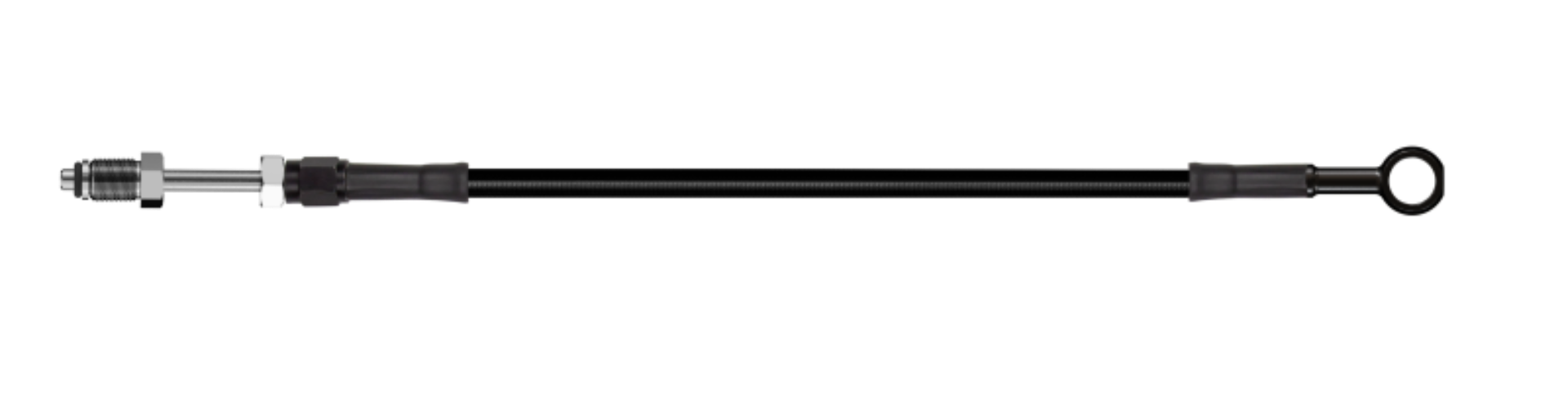 Picture of Goodridge 74in Universal Clutch Line w/Black Zinc Fittings & Black Hose - Straight Banjo 7/16 UNF