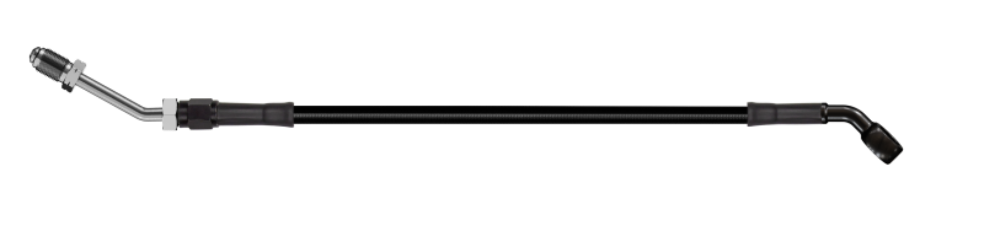 Picture of Goodridge 64in Universal Clutch Line w/Black Zinc Fittings & Black Hose - 45Deg Banjo w/M10 Fitting