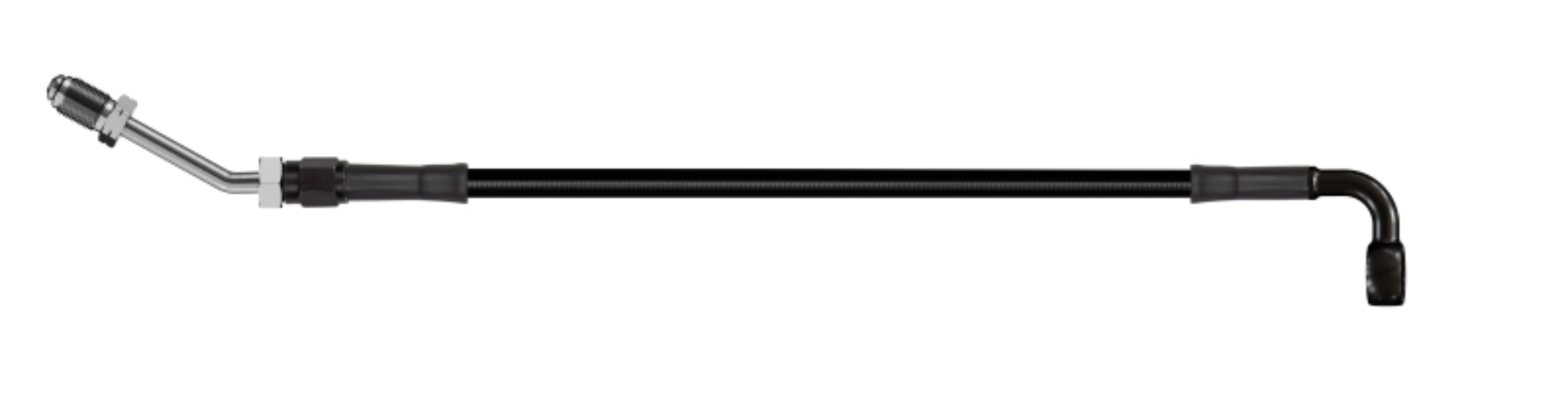 Picture of Goodridge 64in Universal Clutch Line w/Black Zinc Fittings & Black Hose - 90Deg Banjo w/M10 Fitting