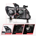Picture of ANZO 15-22 Chevy Colorado Blk Housing Full LED DRL Projector Headlight w/ Sequential Light Bar