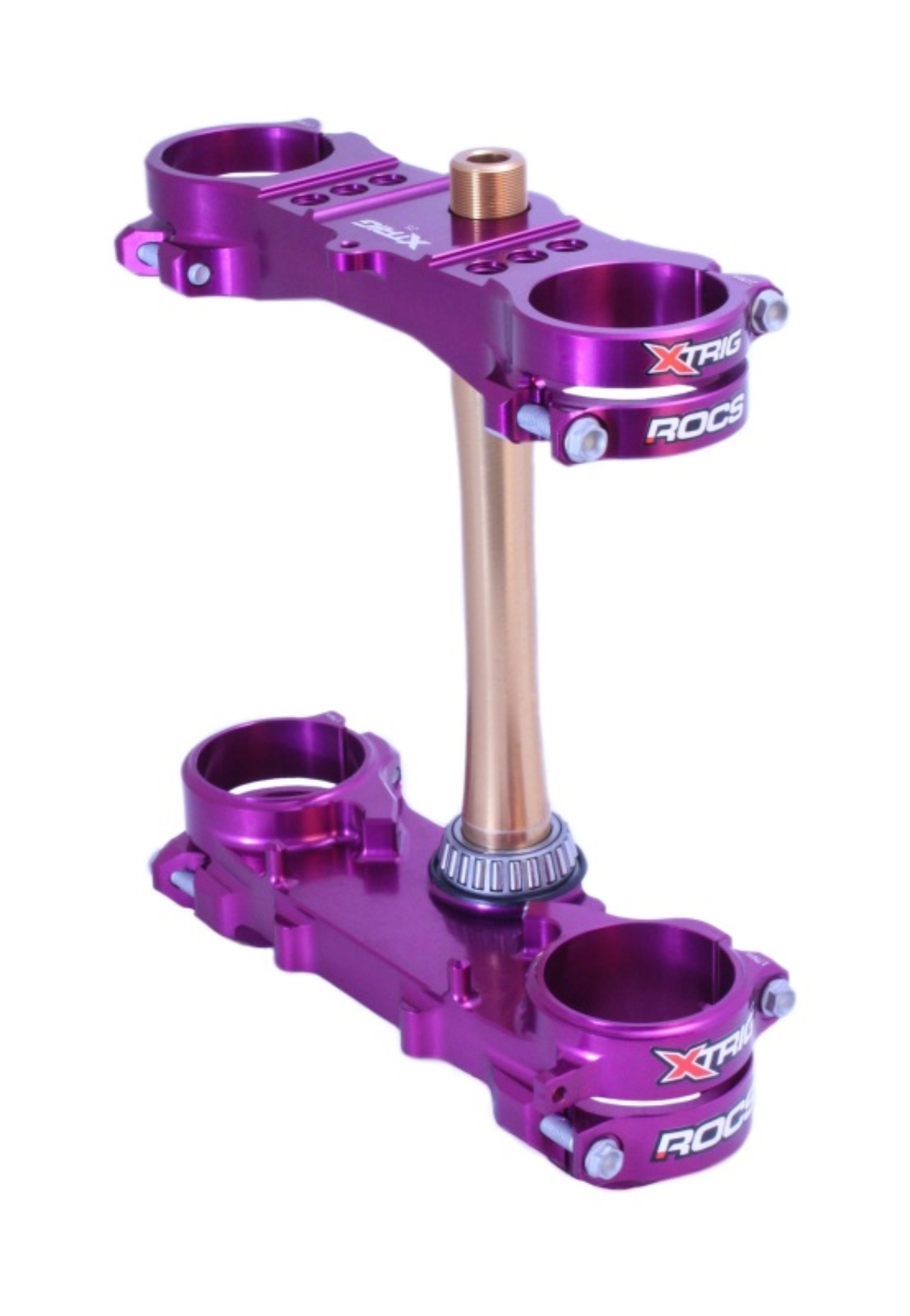 Picture of XTrig 06+ Yamaha YZ 250 ROCS Tech Triple Clamp 25 mm. Offset M12 - Purple