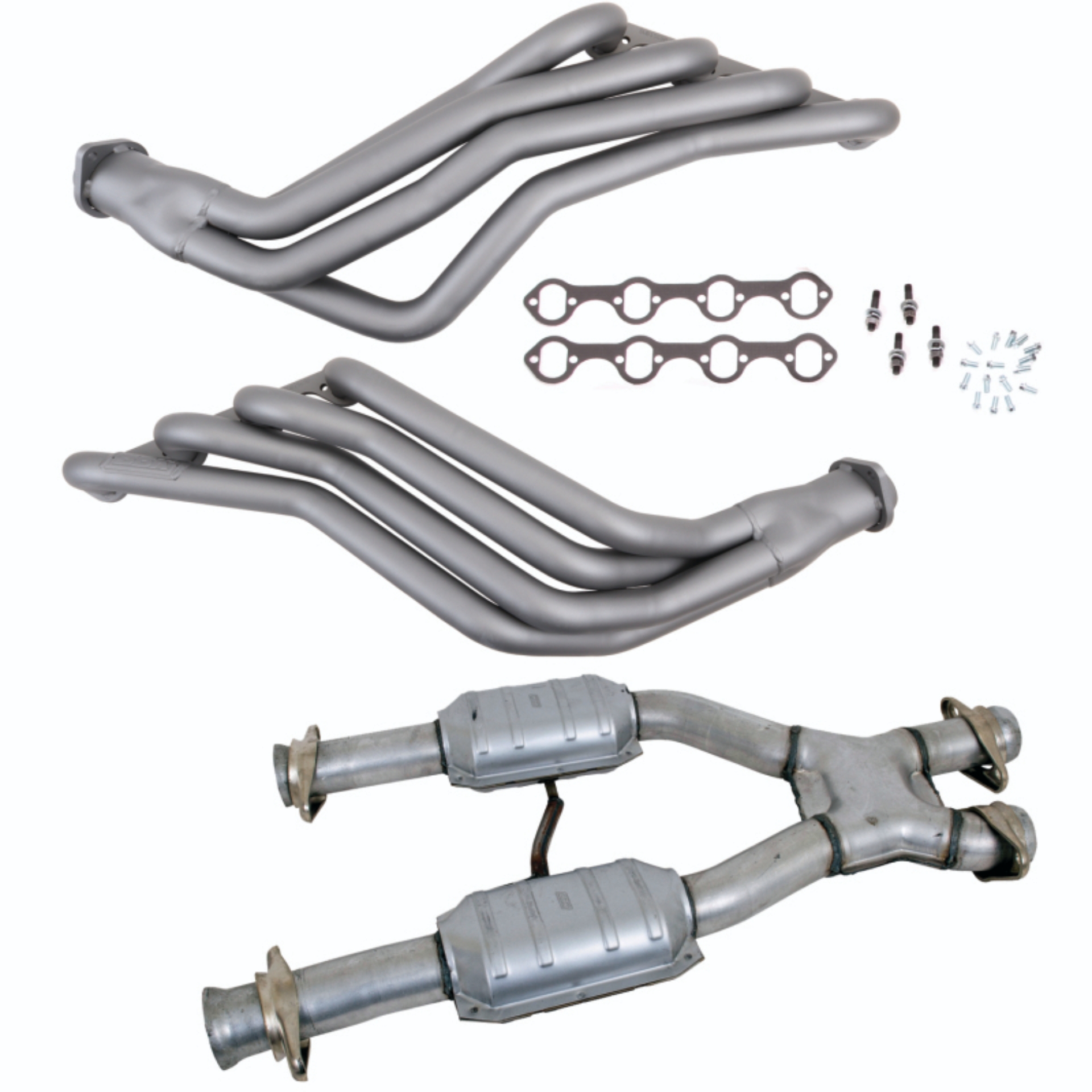 Picture of BBK 79-93 Ford Mustang 5.0L 1-3/4 Long Tube Headers w/High Flow Catted X-Pipe (Ti Ceramic)