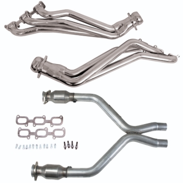 Picture of BBK 11-14 Ford Mustang V6 1-3/4 Long Tube Headers w/High Flow Catted X-Pipe (Silver Ceramic)