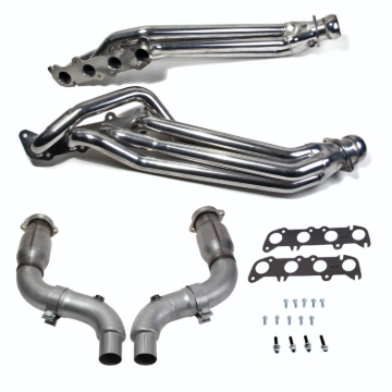 Picture of BBK 15-23 Ford Mustang GT 5.0 1-7/8in Headers w/High Flow Catted Mid Pipe (Silver Ceramic)