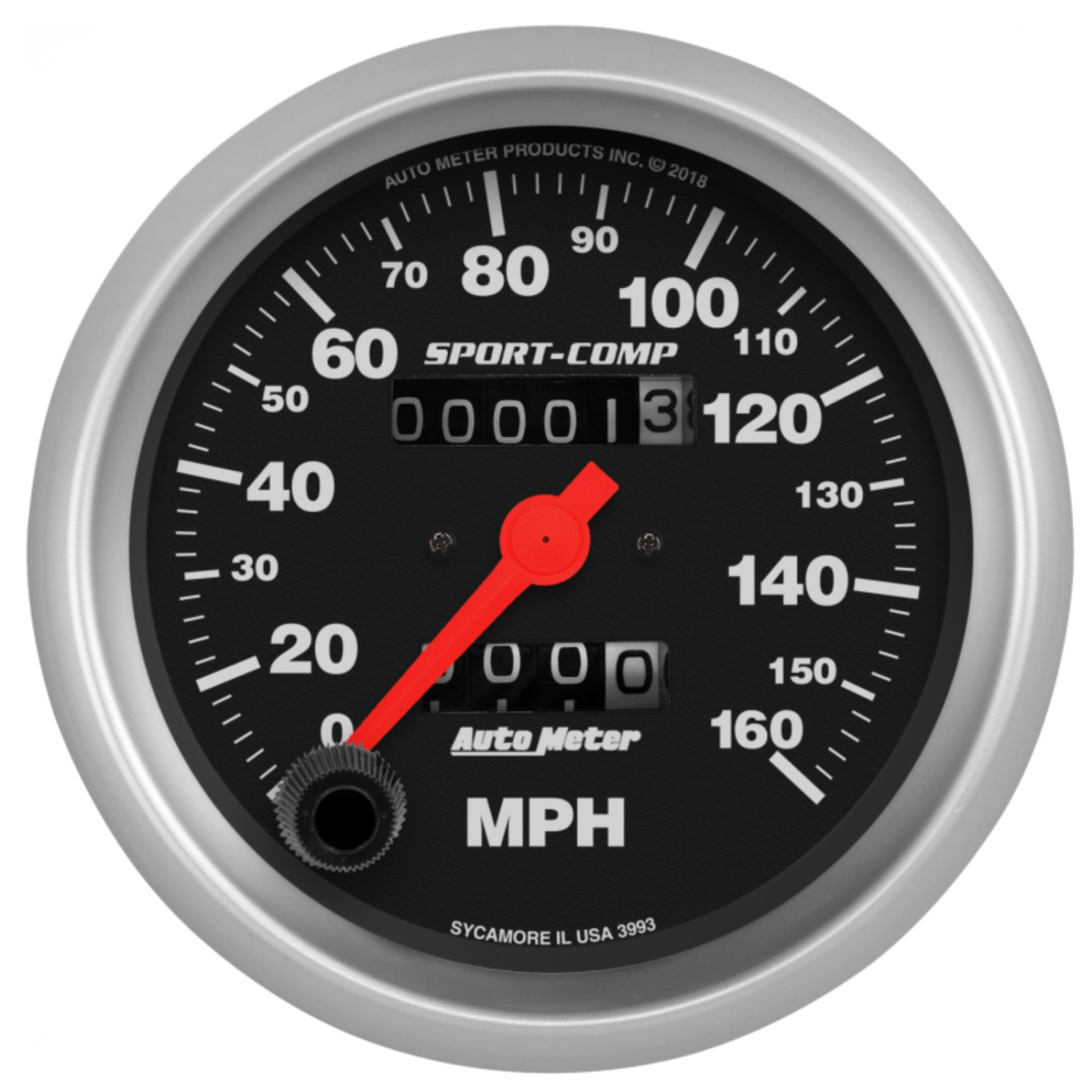 Picture of AutoMeter Sport-Comp Speedometer Gauge 3-3/8in. - 0-160MPH - Mechanical - In-Dash