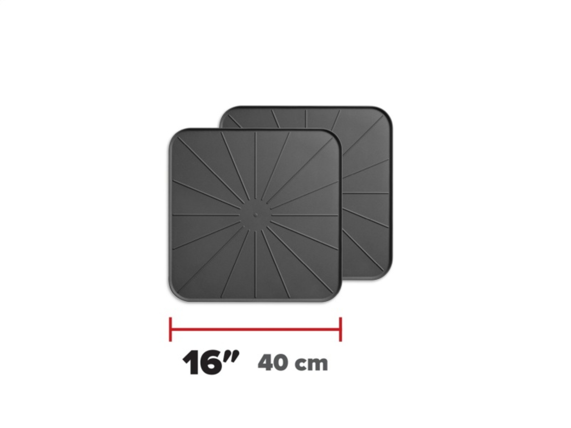 Picture of WeatherTech Plant Mats/Coasters 16in. Square - Black (2pc Set)