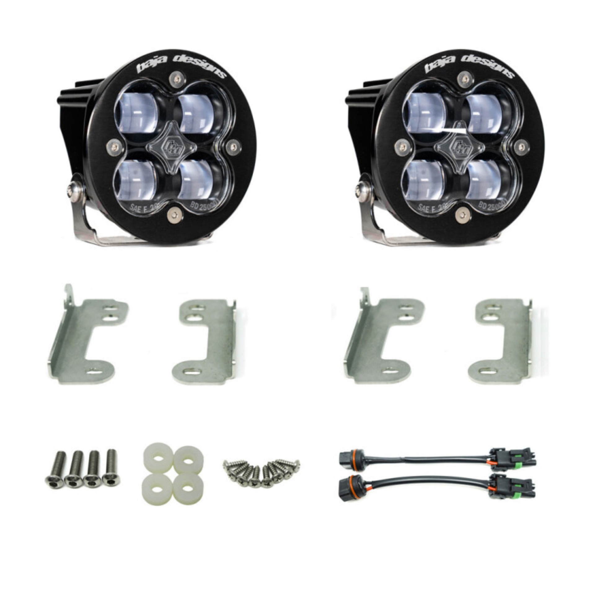 Picture of Baja Designs 07-09 Wrangler JK w/OE Bumper Squadron R SAE Fog Pocket Kit - Clear