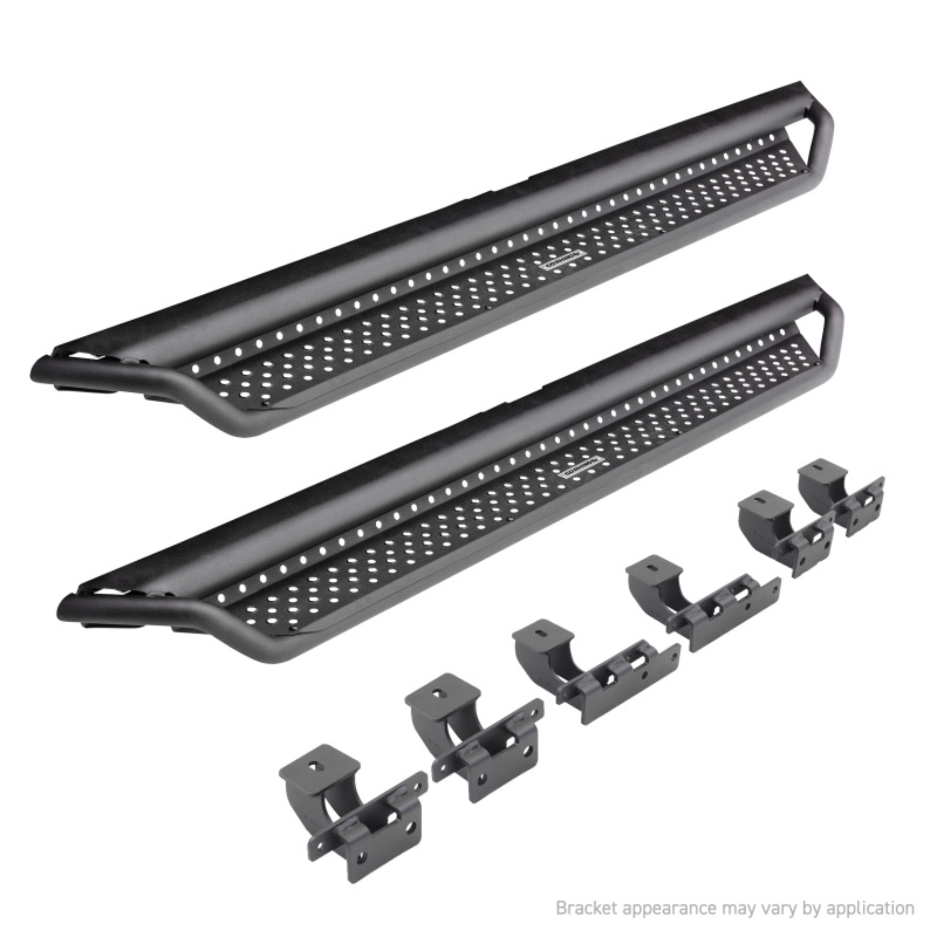 Picture of Go Rhino 22-24 Toyota Tundra Double-Cab Dominator Xtreme D1 SideSteps (incl. Brackets) - Black