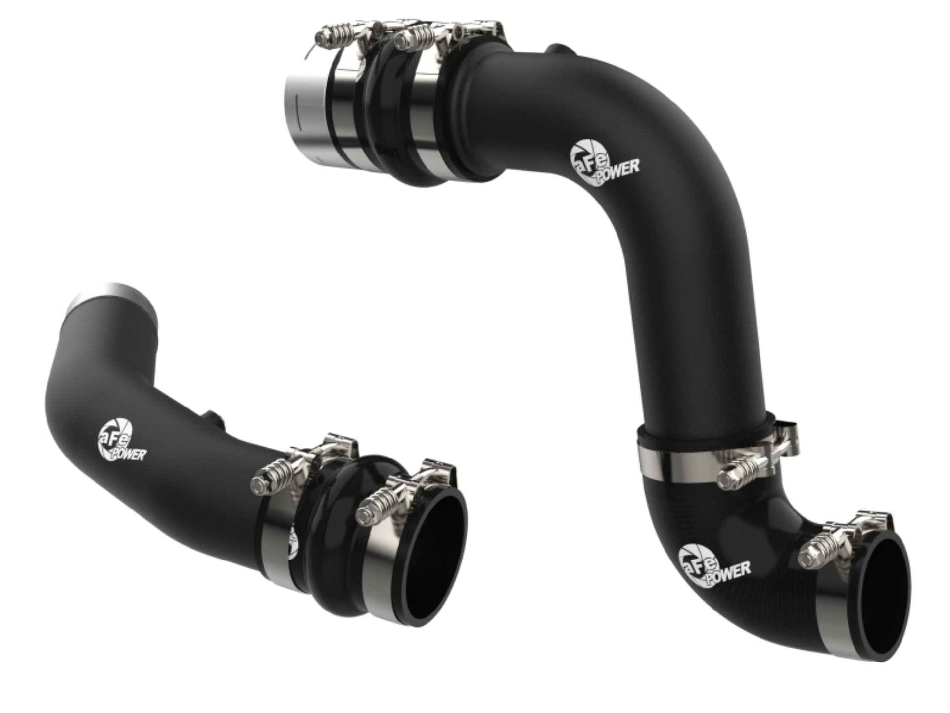 Picture of aFe 23-24 Ford Diesel Trucks V8-6.7L (td) BladeRunner Aluminum Hot and Cold Charge Pipe Kit - Black