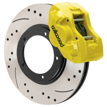 Picture of Wilwood 75-83 Porsche 911 D45 11.10in. Front Brake Kit w/ Flex Lines - Drilled Rotors (Yellow)