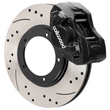 Picture of Wilwood 84-89 Porsche 911 D45 11.10in. Front Brake Kit w/ Flex Lines - Drilled Rotors (Black)