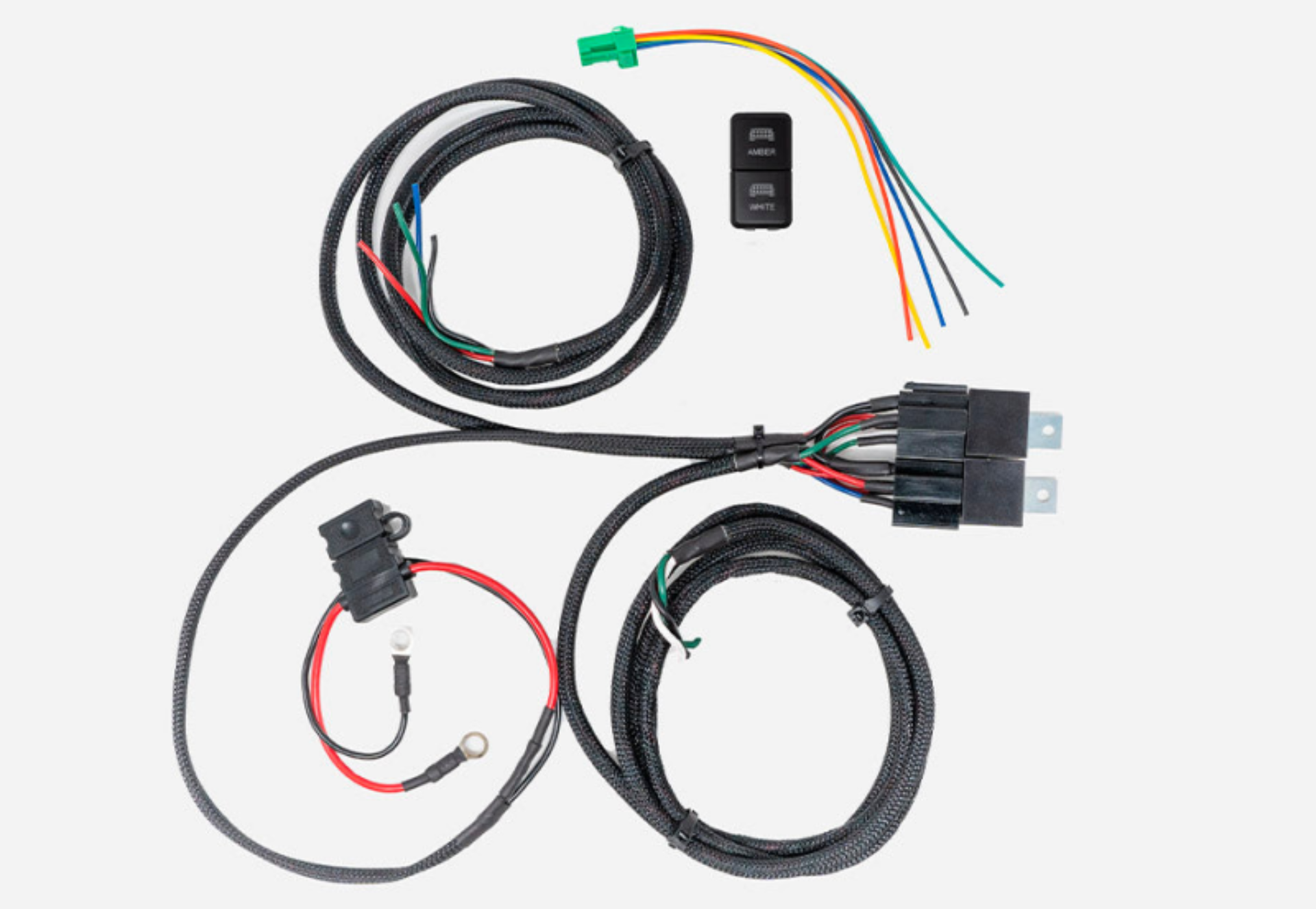 Picture of Cali Raised Wiring Harness For Dual Function Light Bar - Square Switch