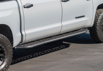 Picture of Cali Raised 2022 Toyota Tundra Rock Sliders - Hybrid / Kick Out / Raw Sf + BedLiner