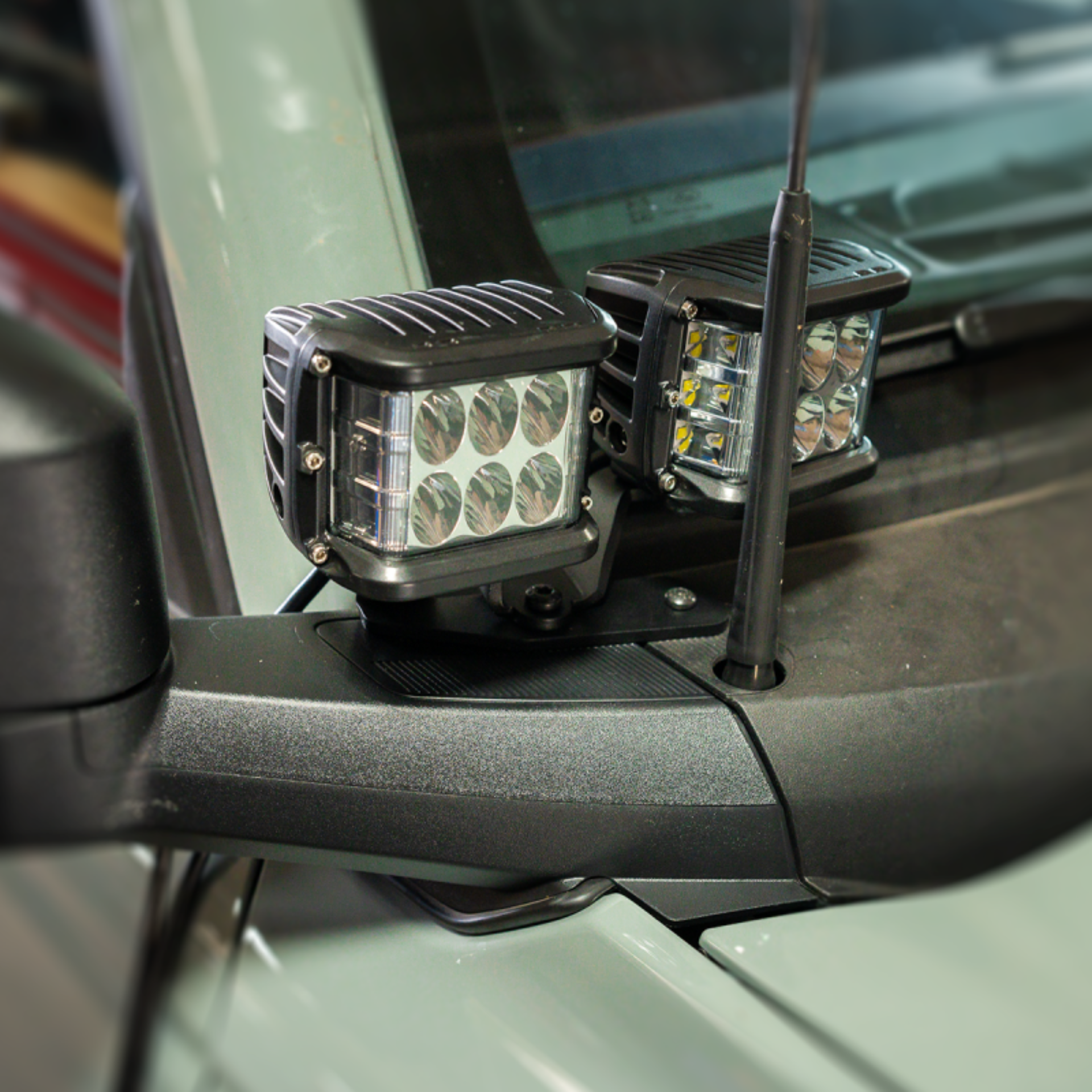 Picture of Cali Raised 2021+ Ford Raptor Ditch Light Mount Kit - 2 3X2 18W Led Pods / 2 3X2 18W Led Pods