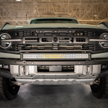 Picture of Cali Raised 2021+ Ford Raptor Bumper Light Bar Mounting Kit - 5D Optic Osram 32In DualRow Bar Spot