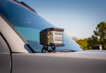 Picture of Cali Raised 10-24 Toyota 4Runner Low Profile Led Ditch Light Brackets Kit - Brackets W/3X2 18W Amber