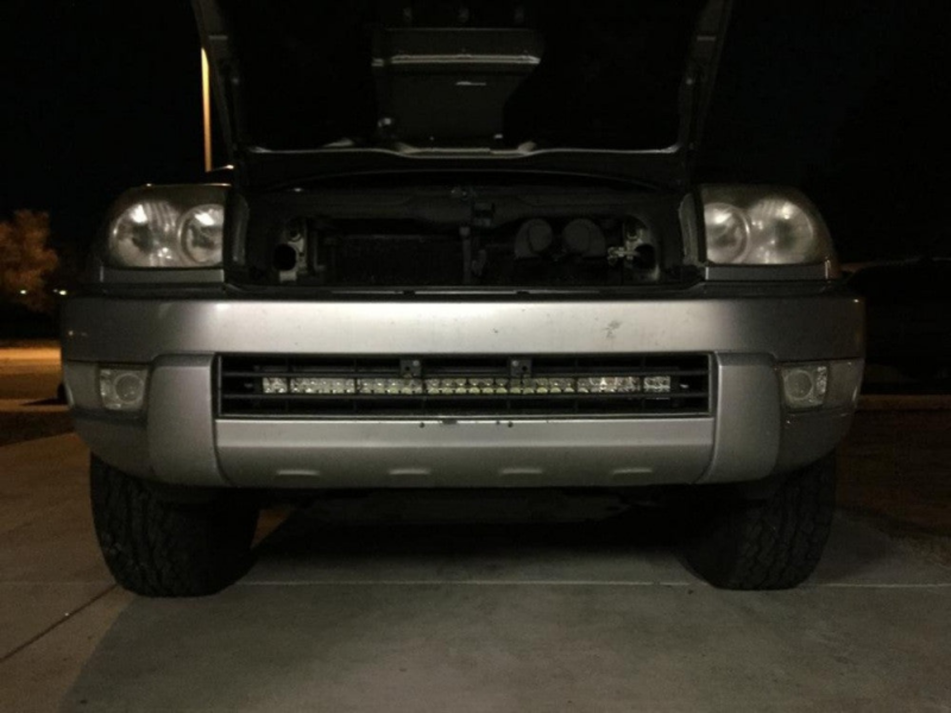 Picture of Cali Raised 03-09 Toyota 4Runner 32In Lower Bumper Hidden Led Light Bar Brackets Kit -Amber - Tall