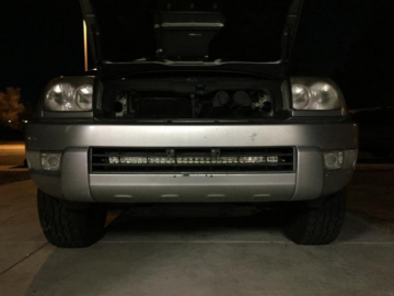 Picture of Cali Raised 03-09 Toyota 4Runner 32In Lower Bumper Hidden Led Light Bar Brackets Kit -Amber - Tall