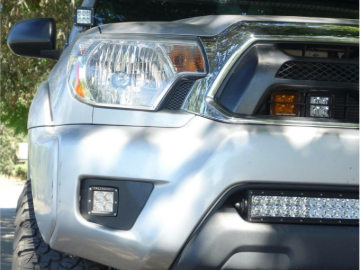 Picture of Cali Raised 2012-2015 Toyota Tacoma Led Fog Light Pod Replacements Brackets Kit - W/ 3X2 18 Pods