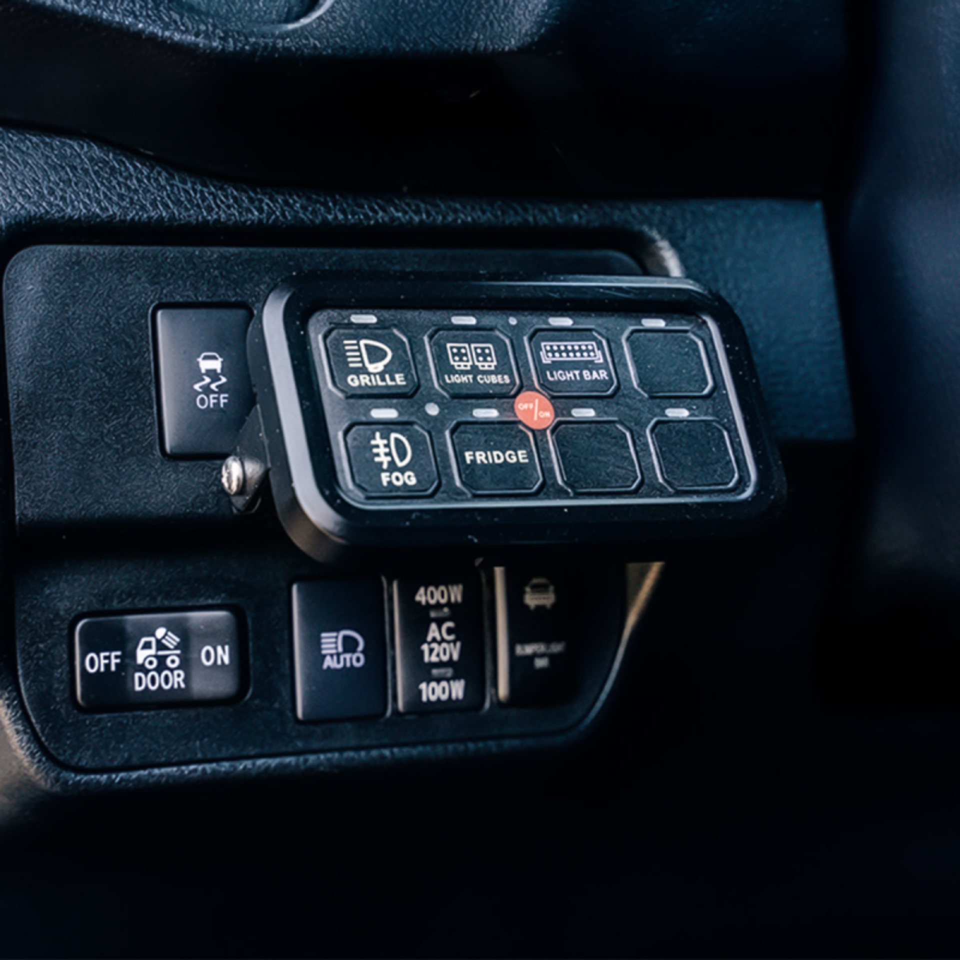 Picture of Cali Raised Vehicle Accessory 8 Switch Control System Blue Backlighting