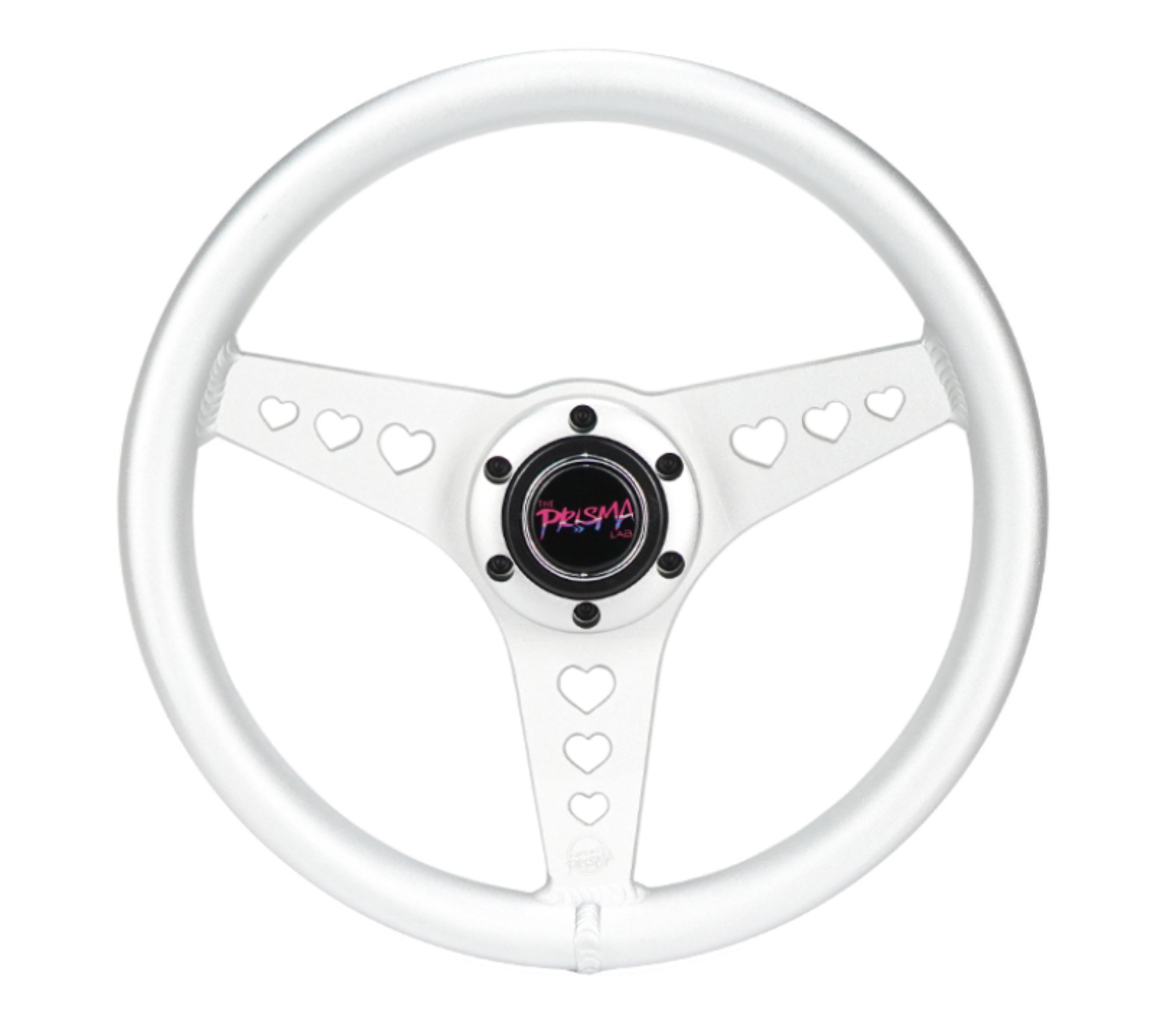Picture of NRG All Aluminum Steering Wheel 330mm - Heart Cut Out- Ergonomic Grip- Anadized Silver