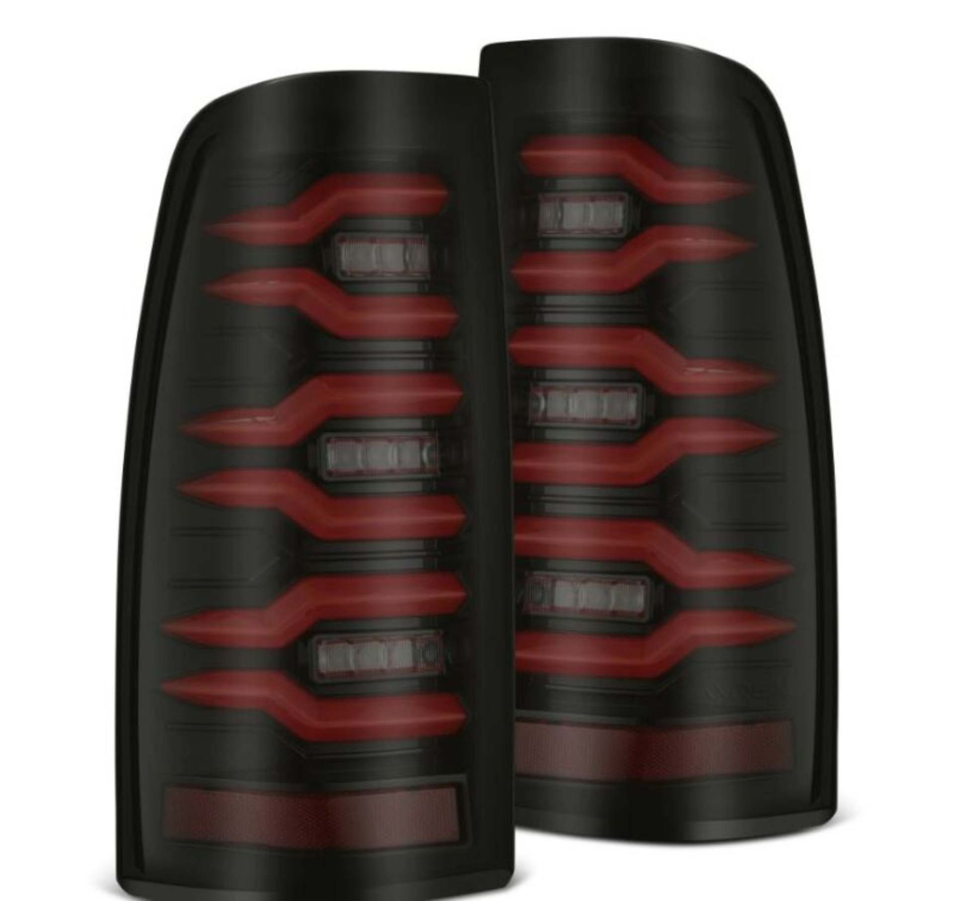 Picture of AlphaRex 99-06 Chevrolet Silverado/99-06 GMC Sierra LUXX-Series LED Tail Lights - Black/Red