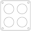 Picture of Cometic Holley 4500 Dominator .047in Fiber Carburetor Gasket - 1.75in Holes - 4-Hole
