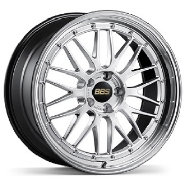 Picture of BBS LM 20x9 5x130 ET42 CB71.6 Diamond Silver Wheel w/ Diamond Cut Machined Lip