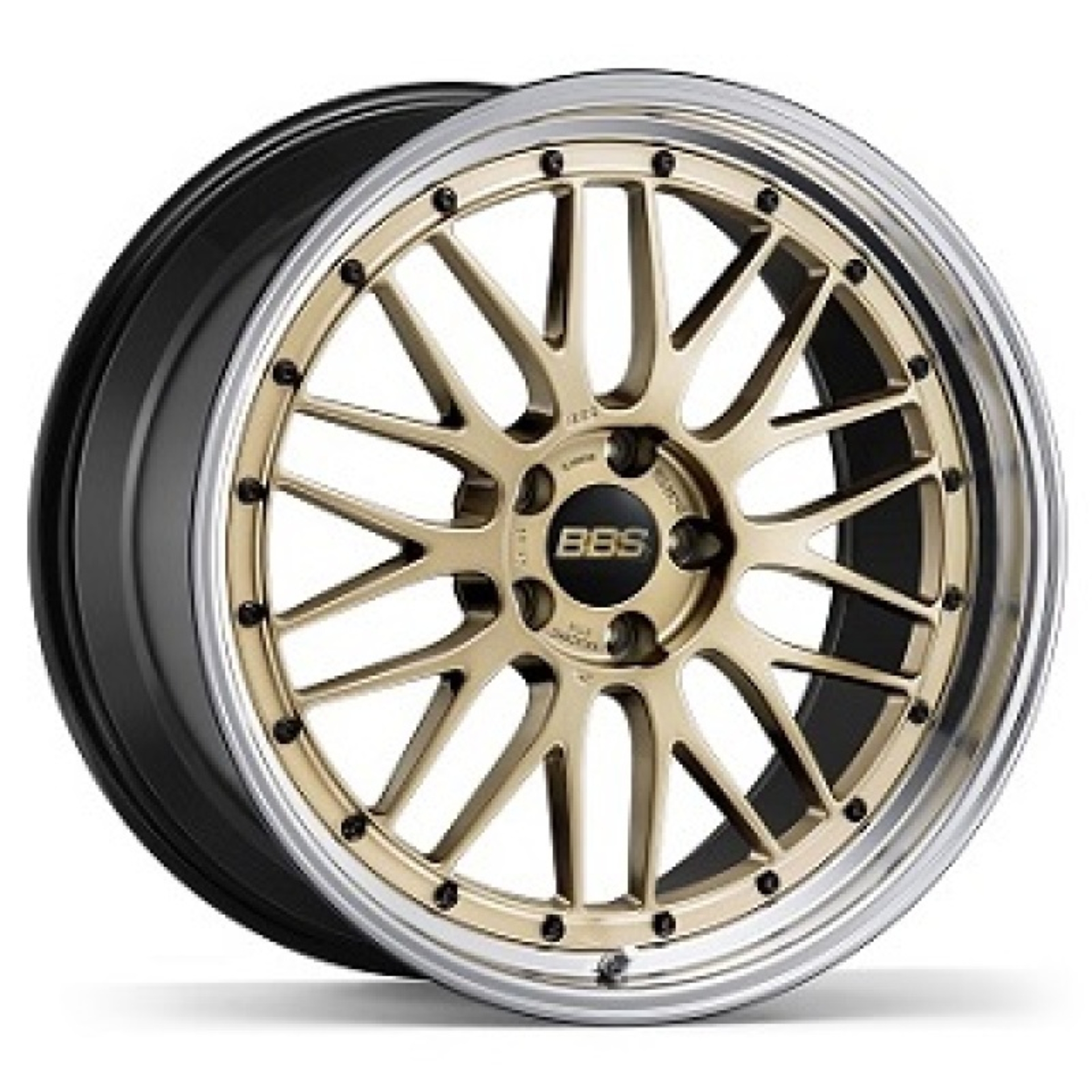 Picture of BBS LM 21x12 5x130 ET64 CB71.6 Gold Wheel w/ Diamond Cut Machined Lip