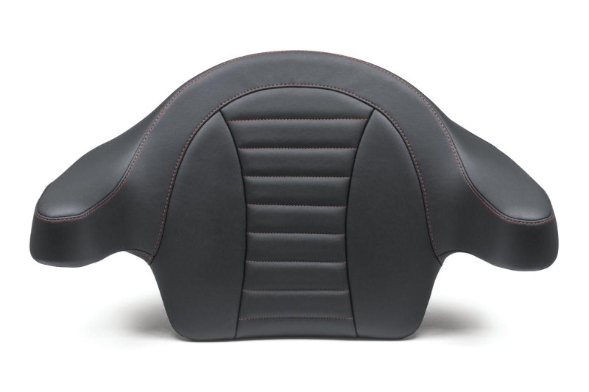 Picture of Mustang 14-21 HD FL Touring Extended Arm Wrap-Around Backrest Deluxe - Black w/Red Stitching
