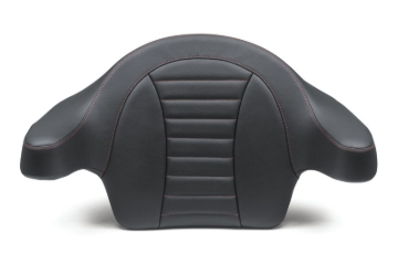 Picture of Mustang 14-21 HD FL Touring Extended Arm Wrap-Around Backrest Deluxe - Black w/Red Stitching